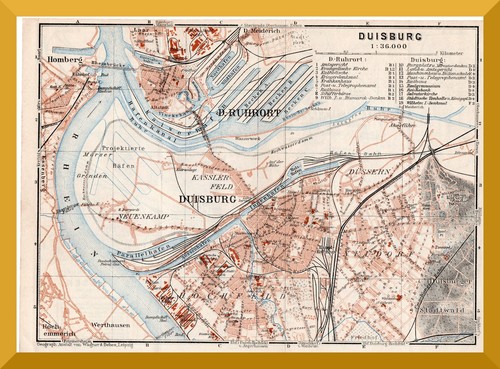 Duisburg mappa della città - duisburg,