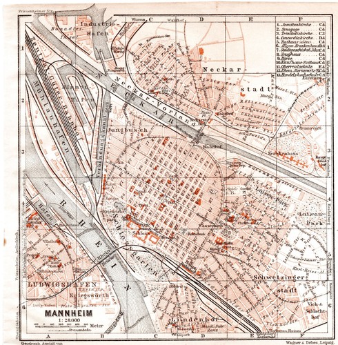Mannheim mappa della città - mappa,
